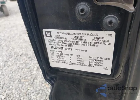 2006 Chevrolet Silverado 1500 Lt3 из США, поврежденный, VIN 2GCEC13T361210629